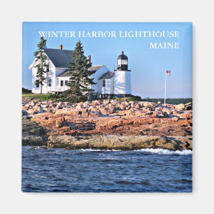 Aimant Phare du port d'hiver, Maine
