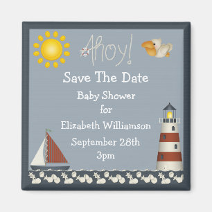 Aimant Phare & Voilier Économisez Le Baby shower Date