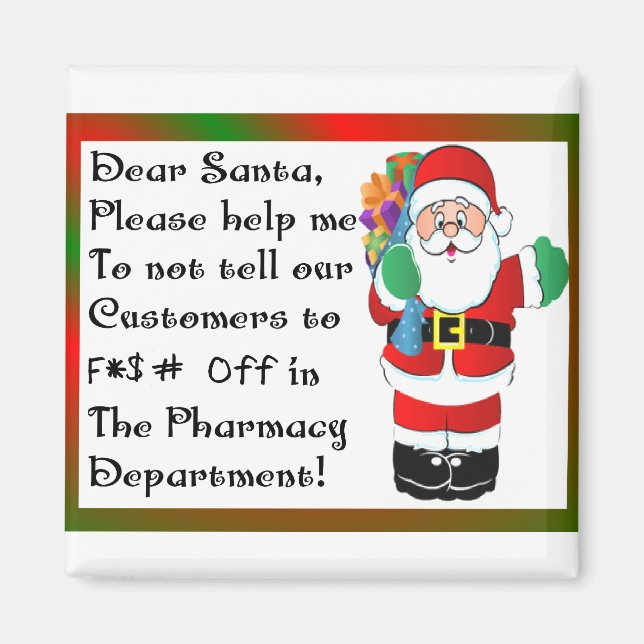 Aimant Pharmacie cadeaux thématiques de Noël (Devant)