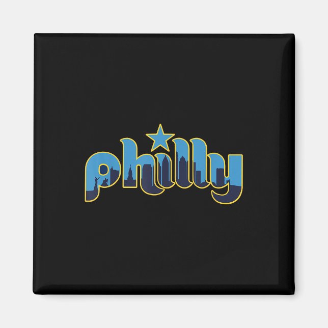 Aimant Philadelphie Philly - Throwback Design - Clic (Devant)