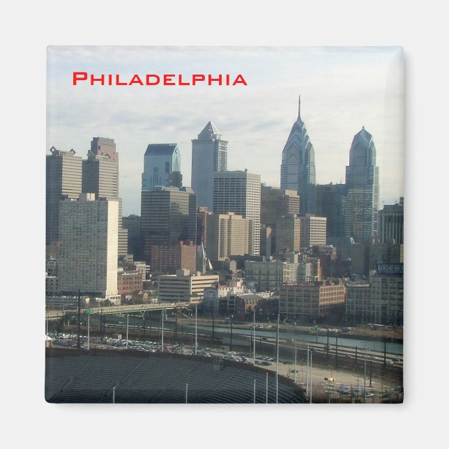 Aimant Philadelphie Skyline (Devant)