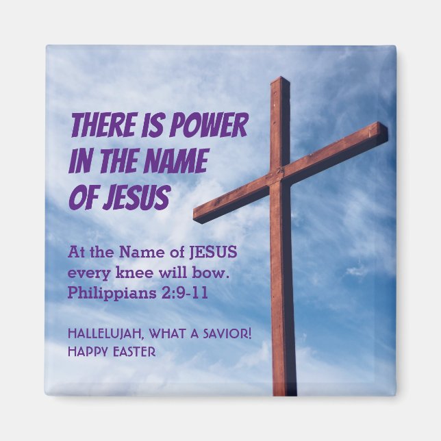 Aimant Philippiens 2:9-11 PUISSANCE AU NOM DE JÉSUS (Devant)