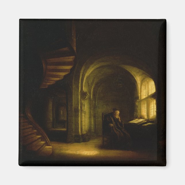 Aimant Philosophe avec un livre ouvert, 1625-7 (huile sur (Devant)