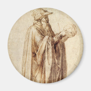 Aimant Philosophe grec avec crâne humain de Michel-Ange