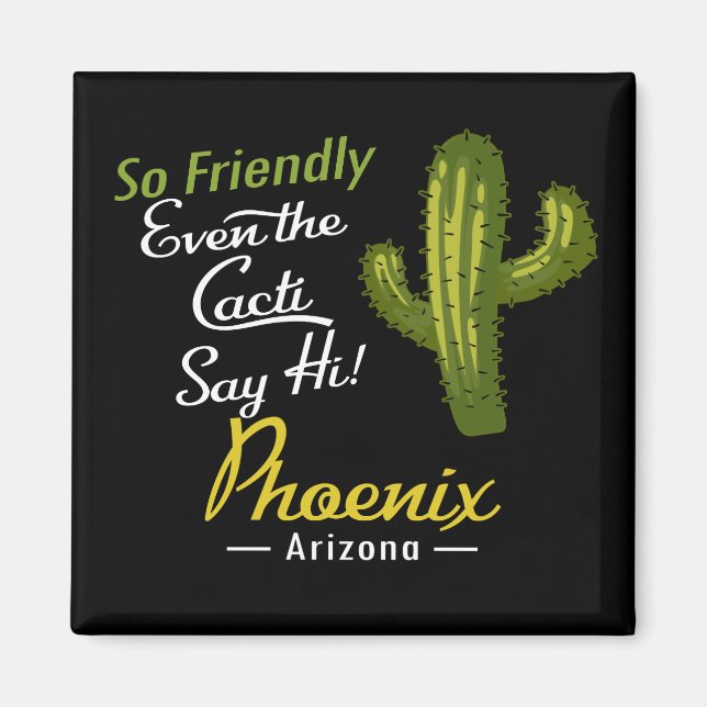Aimant Phoenix Cactus Funny Retro (Devant)