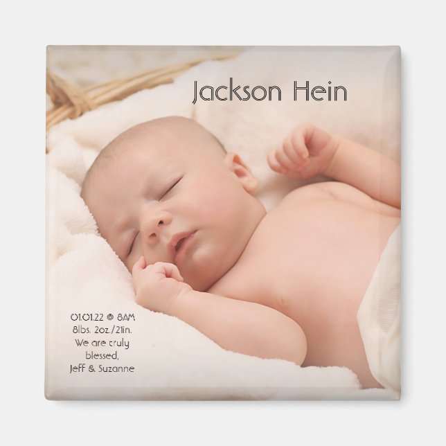 Aimant photo de bébé personnalisé Faire-part de na (Devant)