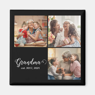 Aimant Photo de cadeau de script établi de grand-mère