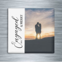 Photo de couple fiancé et joyeux