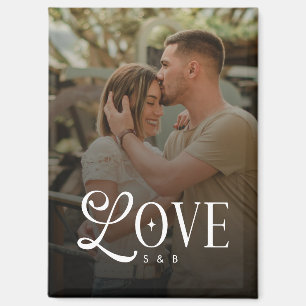 Aimant Photo de couples fiancés personnalisé avec écritur