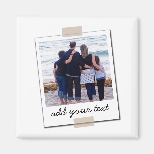 Aimant Photo de famille personnalisée et texte personnali (Devant)