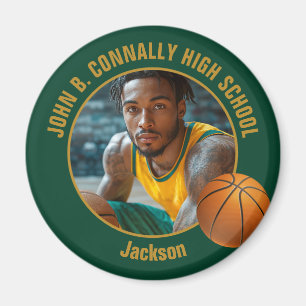 Aimant Photo de joueur de basket-ball Green Gold