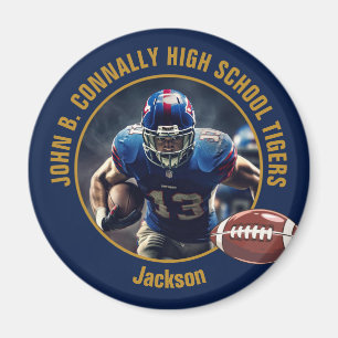 Aimant Photo de joueur de football américain au lycée en 