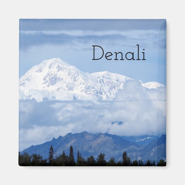 Aimant Photo de la montagne de Denali Alaska (Devant)