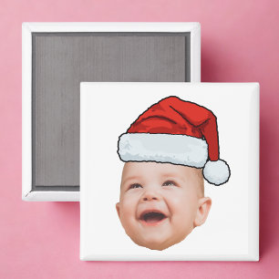 Aimant Photo de visage de bébé personnalisé Noël du Père