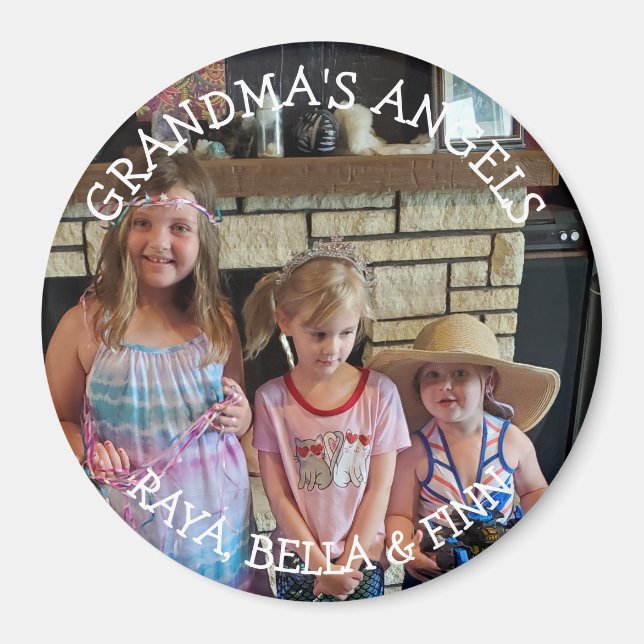 Aimant Photo des anges de grand-mère personnalisée (Devant)
