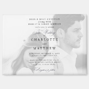 Aimant Photo des deux parents Mariage Noir & Blanc