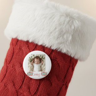 Aimant Photo du premier Noël de bébé, personnalisez