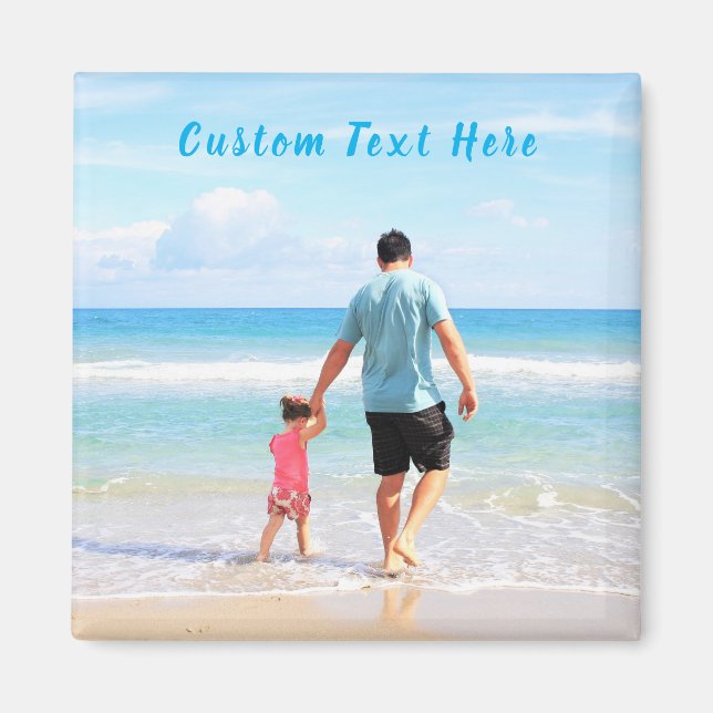 Aimant Photo et texte personnalisés - Votre propre design (Devant)
