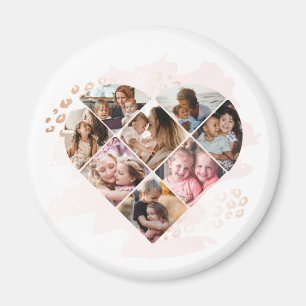Aimant Photo Family Best Grandma Ever Heart Shape 8