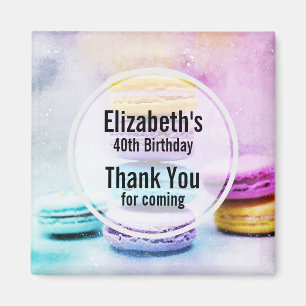 Aimant Photo of Colorful Macarons Birthday