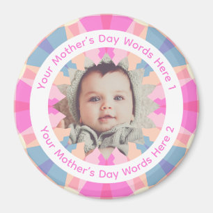 Aimant Photo personnalisé étoile rose funky coloré pour l