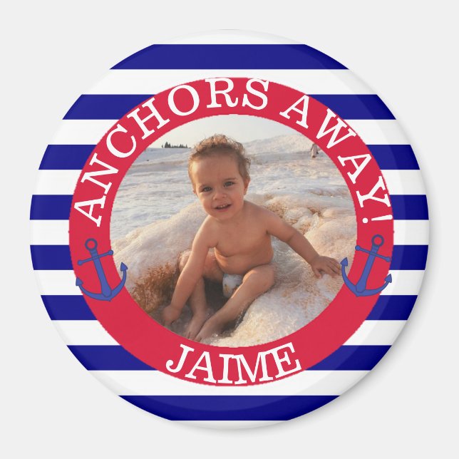 Aimant photo personnalisé nautique (Devant)