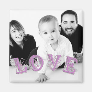 Aimant Photo personnalisée avec superposition de lettres 