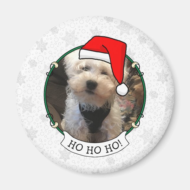 Aimant Photo personnalisée Noël Père Noël Pet HO HO HO HO (Devant)