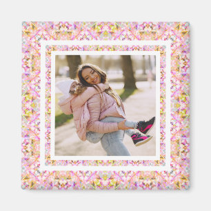 Aimant Photo personnalisée Pastel Pink Bonne fête des mèr