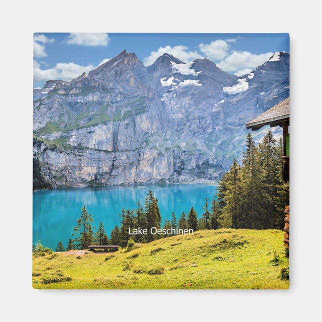 Aimant Photo pittoresque du lac Oeschinen (Devant)