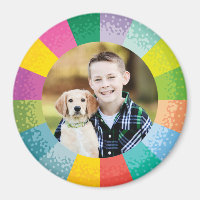 Aimant photo rond de la roue couleur vive