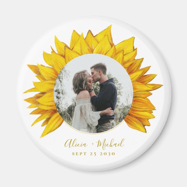 Aimant Photo tournesol mariage rustique enregistrer la da (Devant)