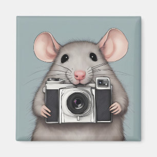 Aimant Photographe de Cute Rat