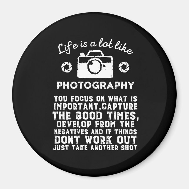 Aimant Photographe inspiré La vie comme la photographie (Devant)