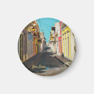 Aimant Photographie de rue pavée de vieux San Juan