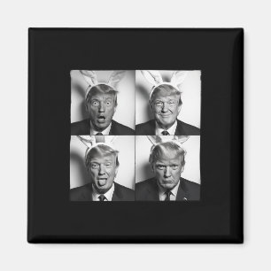 Aimant Photomaton de Trump en oreilles de lapin de Pâques