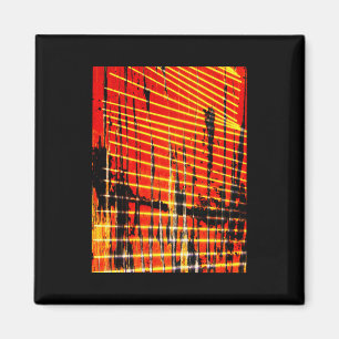 Aimant Photomontage Abstrait Jaune Et Orange St