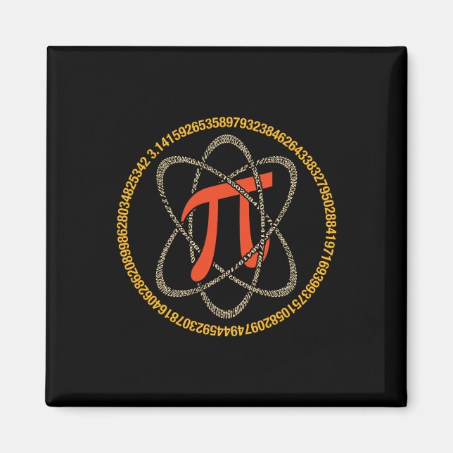 Aimant Pi Atom - Pi Day Et Cadeau Math Lover (Devant)