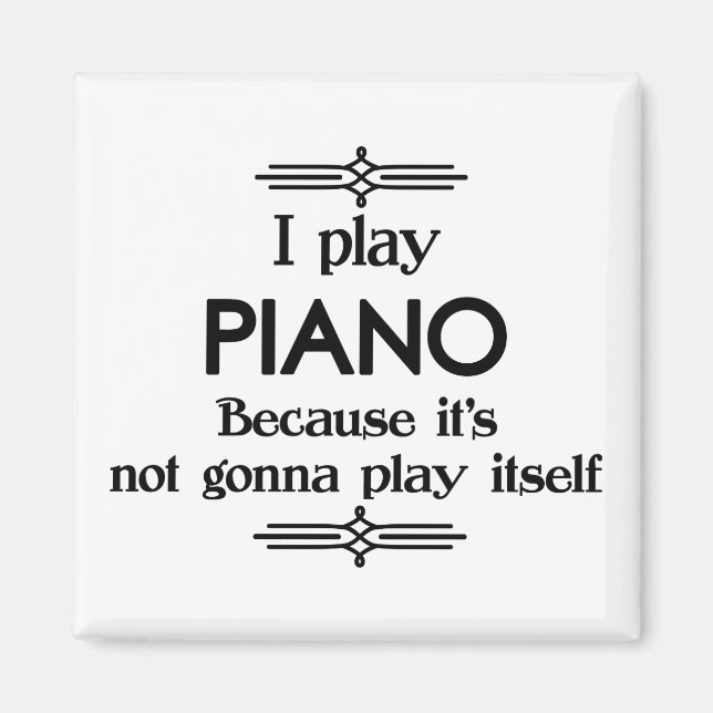 Aimant Piano - Jouer Elle-Même Drôle Musique Déco (Devant)