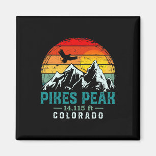 Aimant Pic Pikes Peak en détresse Colorado Retro Hiki