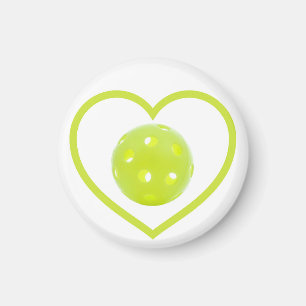 Aimant pickleball love yellow pickle ball
