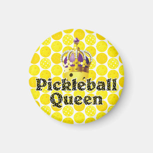 Aimant Pickleball Queen - Pickleball Jaune Porte Couronne