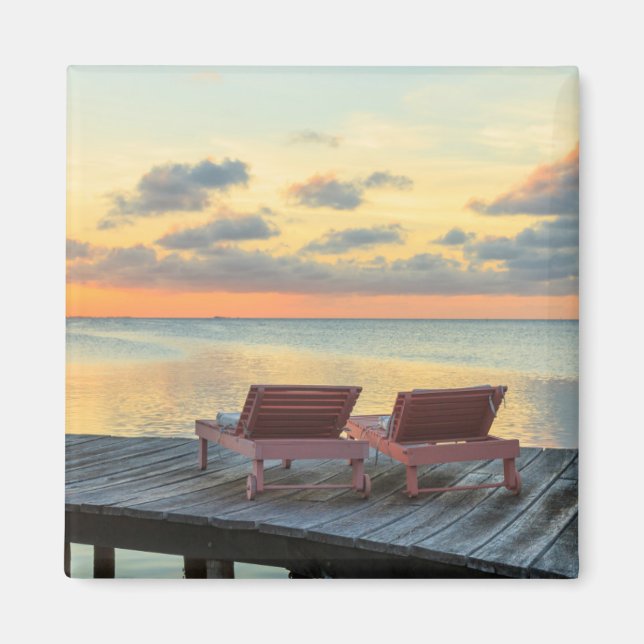 Aimant Pier surplombe l'océan, Belize (Devant)
