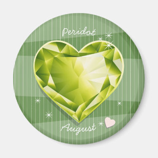 Aimant Pierres d'origine Août Péridot Olive Green Heart