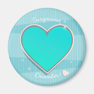 Aimant Pierres d'origine Décembre Turquoise bleu Coeur