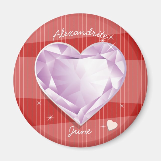 Aimant Pierres d'origine Juin Alexandrite Pink Purple Hea (Devant)