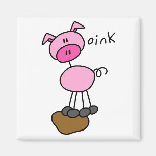 Aimant Pig dit T-shirts et cadeaux roses