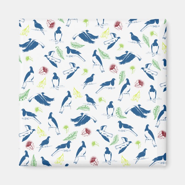 Aimant Pigeon motif de Kereru Wood NZ (Devant)