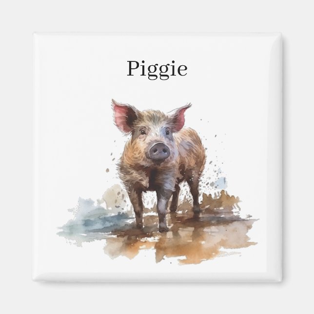 Aimant Piglet en jeu, personnalisation (Devant)