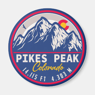Aimant Pikes Peak Colorado Mountain Camping Souvenirs
